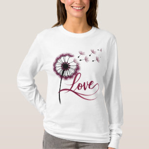 Camiseta de trineos largos con flores, té con flor