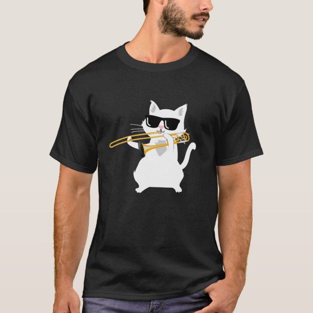 Camiseta de trombón de gato (Anverso)