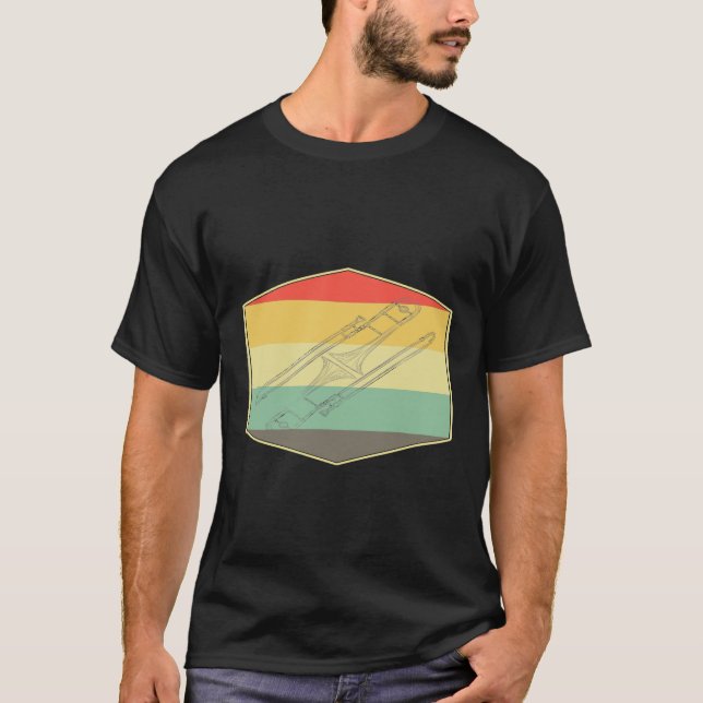 Camiseta de trombona de jazz retro (Anverso)