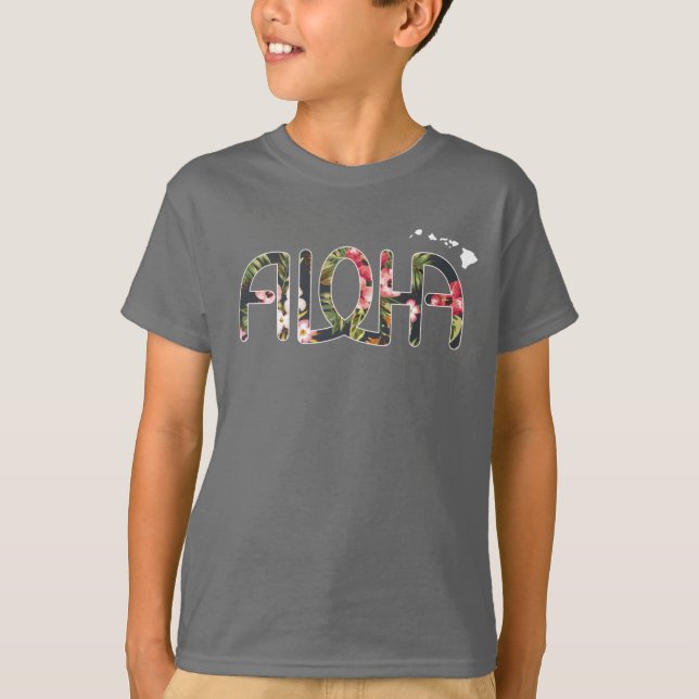 Camiseta de Tropicaloha de los niños con las islas (Anverso)