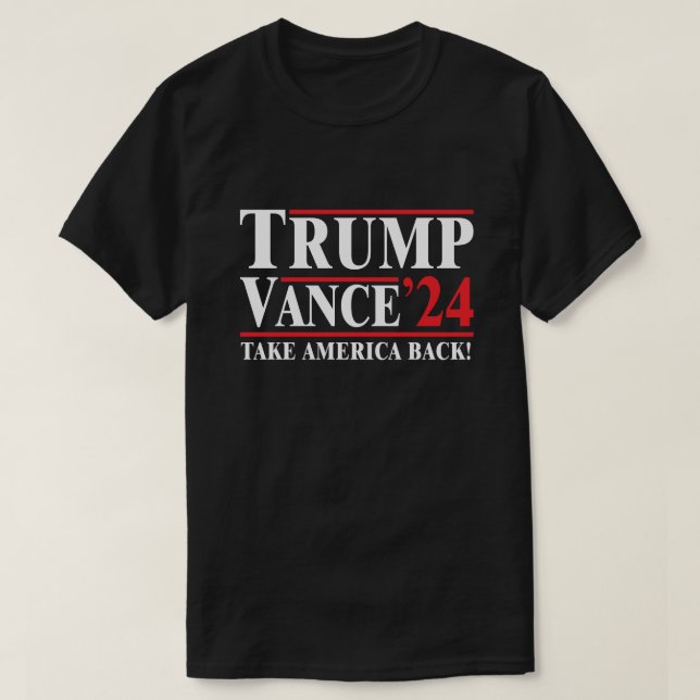 Camiseta de Trump 2024 "Take America Back" Black (Diseño del anverso)