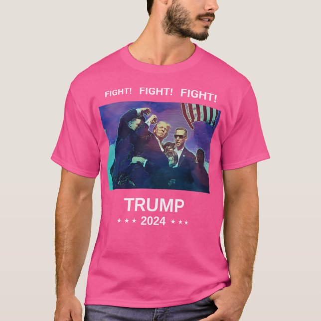 Camiseta De Trump Fight (Texto Blanco) (Anverso)