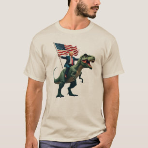 Camiseta de Trump montando un T-Rex - Mantener a A
