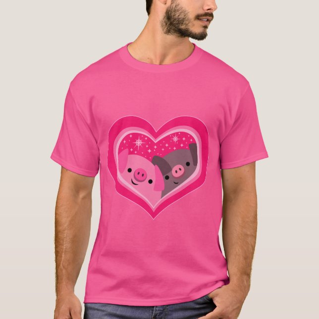 Camiseta De Tu Y Yo (Cute Personalizado Pigs) (Anverso)