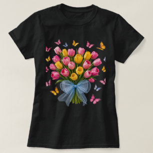 Camiseta de Tulipán y Mariposa