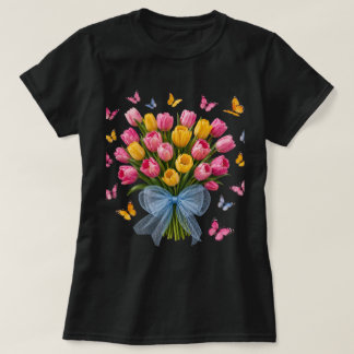 Camiseta de Tulipán y Mariposa