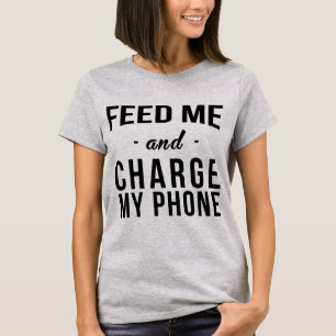 Camiseta de Tumblr alimentarme y cargar mi teléfon