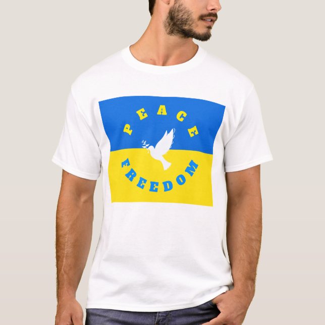 Camiseta de Ucrania de apoyo a la paloma de la paz (Anverso)