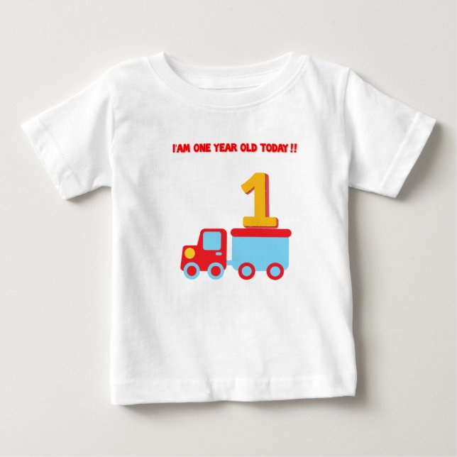 Camiseta de un año Cumpleaños feliz (Anverso)