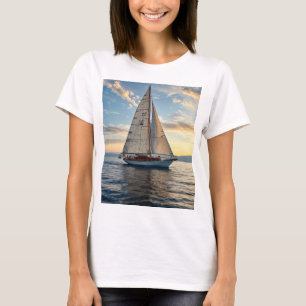 camiseta de un barco de vela fresco