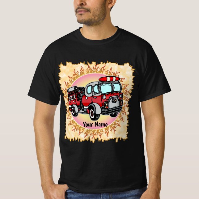 Camiseta de un camión de bomberos (Anverso)