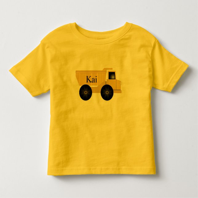 Camiseta de un camión de volquete amarillo Kai (Anverso)