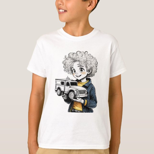 Camiseta de un camionero júnior, Unisex (Anverso)