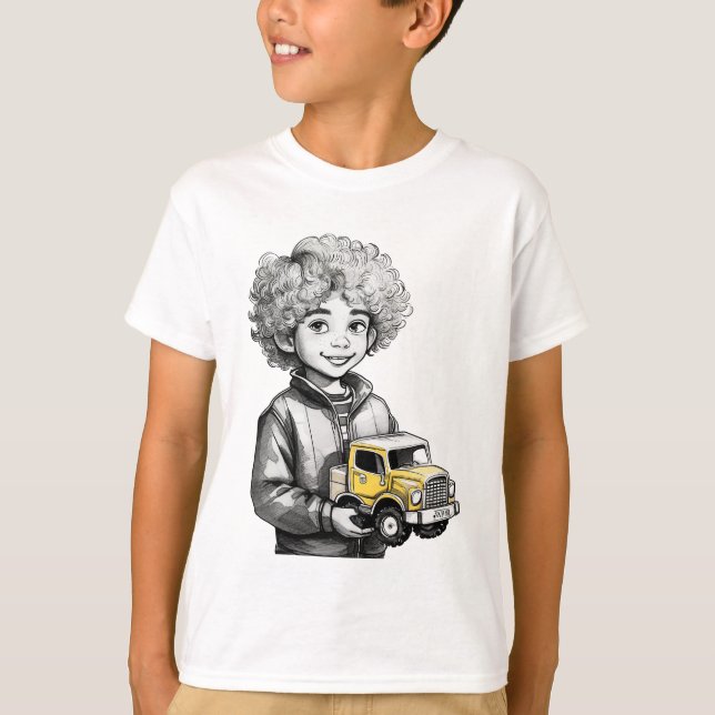 Camiseta de un camionero júnior, Unisex (Anverso)