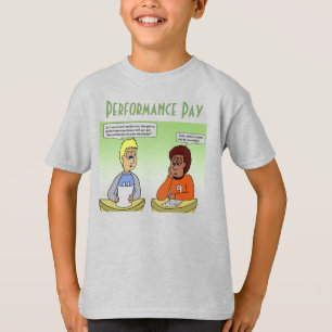 Camiseta de un chico gris con pago de rendimiento