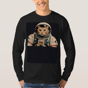 camiseta de un gato espacial