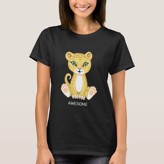 Camiseta de un joven leopardo salvaje Personalizad (Anverso)