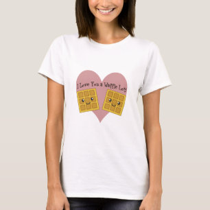 Camiseta De un Kawaii te amo galletas lindas de la porción