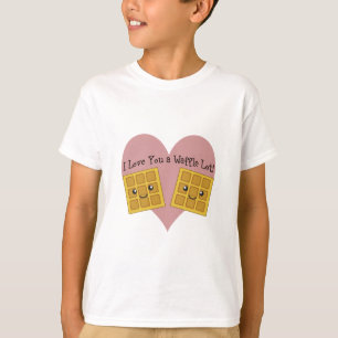 Camiseta De un Kawaii te amo galletas lindas de la porción