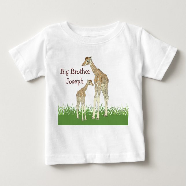 Camiseta de un niño con jirafas hermanos (Anverso)