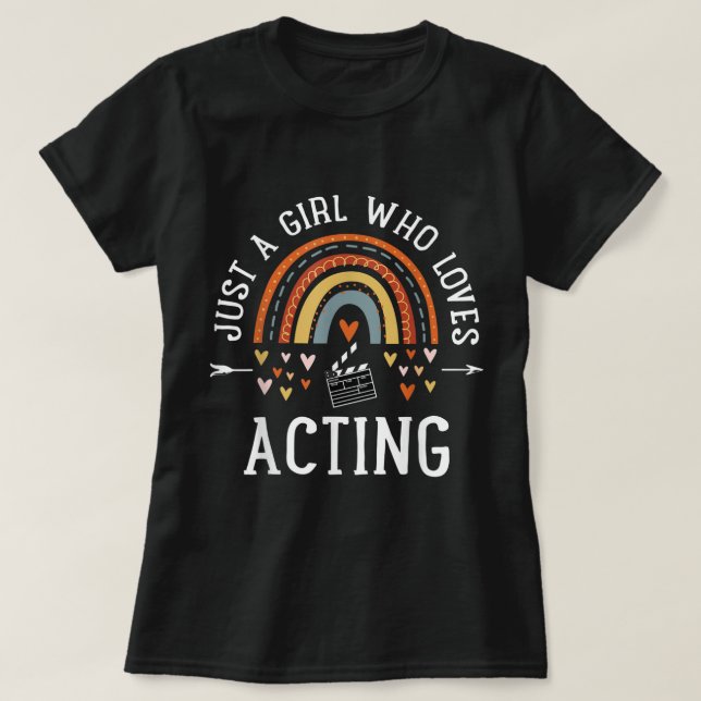 Camiseta de una chica que ama actuar (Diseño del anverso)