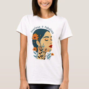 Camiseta de una floral sin miedo y fabulosa