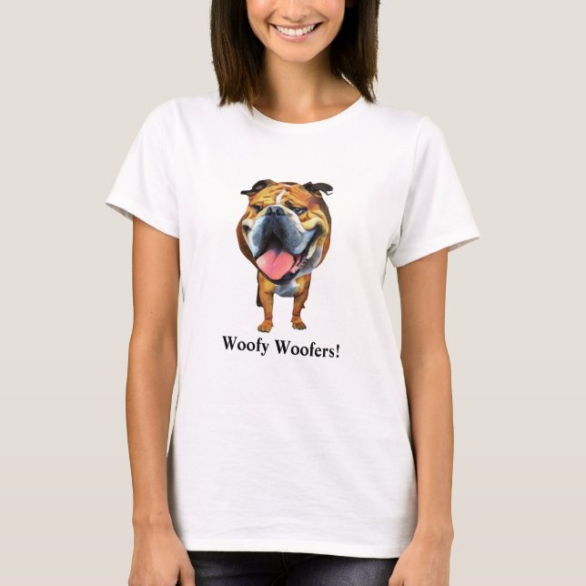 Camiseta de una mujer Bulldog divertida (Anverso)
