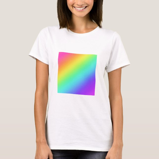Camiseta de una mujer con orgullo en un gradiente  (Anverso)
