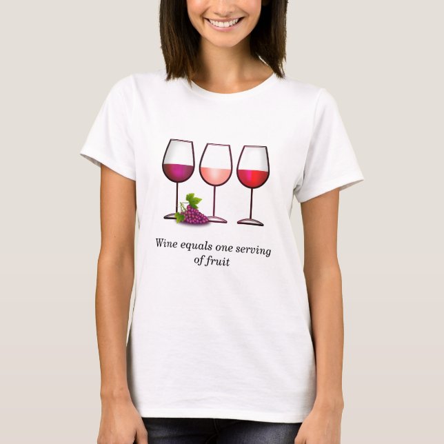 Camiseta de una mujer con vino divertido (Anverso)