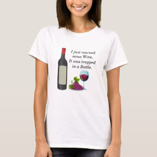 Camiseta de una mujer con vino divertido