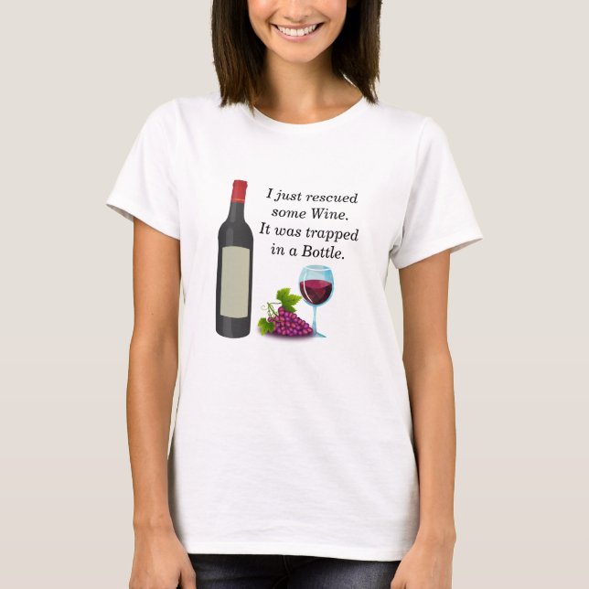 Camiseta de una mujer con vino divertido (Anverso)