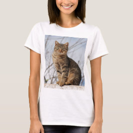 Camiseta de una mujer de gato Mackerel Tabby