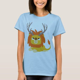 Camiseta de una mujer de león con tejado de person