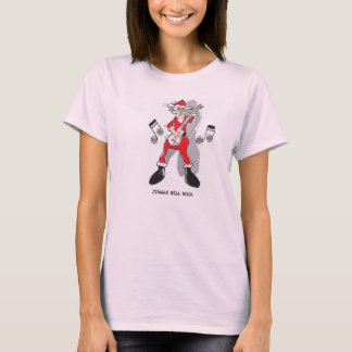 Camiseta de una mujer del rock de jingle Bell