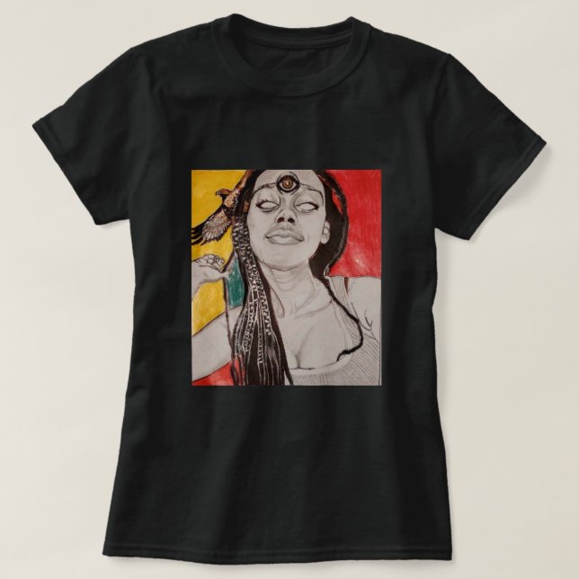 Camiseta de una mujer espiritual pobre (Diseño del anverso)