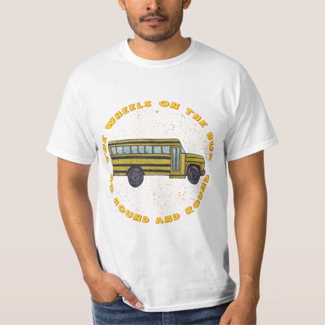 Camiseta de una rueda de autobús escolar (Anverso)