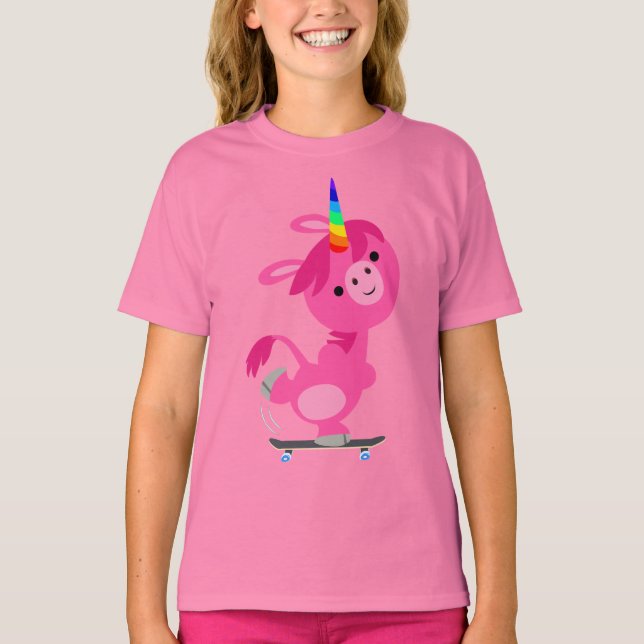 Camiseta de Unicorn, Personalizado de Skateboardin (Anverso)