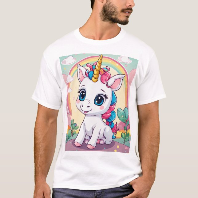 Camiseta de unicornio adorable: comodidad mágica p (Anverso)
