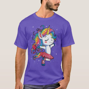 Camiseta de unicornio bailarina de ballet chicas A