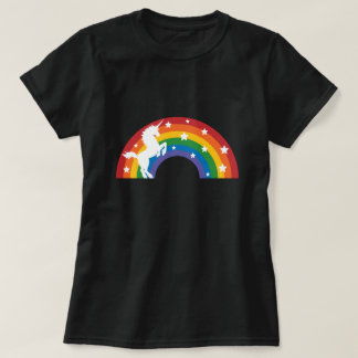 Camiseta de Unicornio con arcoiris retro