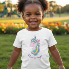 Camiseta de unicornio de acuarela para niños peque