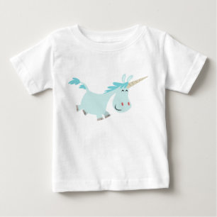 Camiseta de unicornio de bebé de Personalizado azu