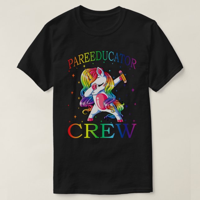 Camiseta de unicornio de Dabbing PARAEDUCATOR 1º d (Diseño del anverso)