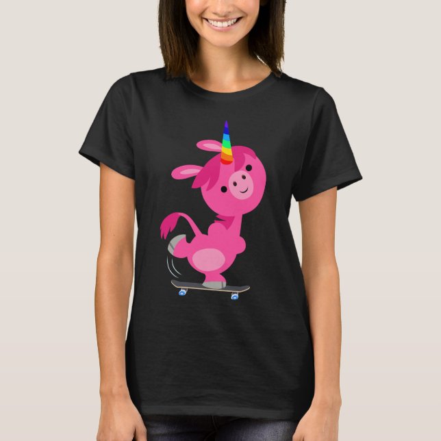 Camiseta de unicornio de la Personalizado de patin (Anverso)