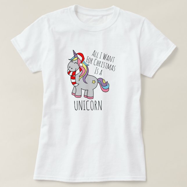 Camiseta de Unicornio de Navidad (Diseño del anverso)