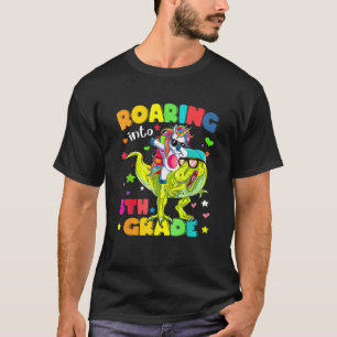 Camiseta De Unicornio De Quinto Grado Montando Dinosaurio D