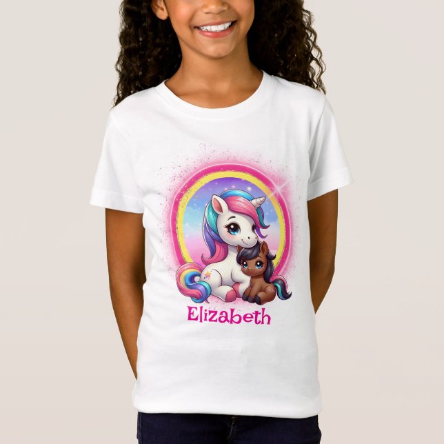 Camiseta de unicornio de raza mixta birracial (Anverso)