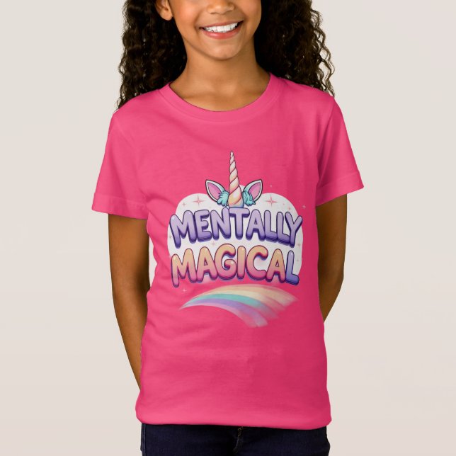 Camiseta de unicornio "Mágicamente Mental" (Anverso)