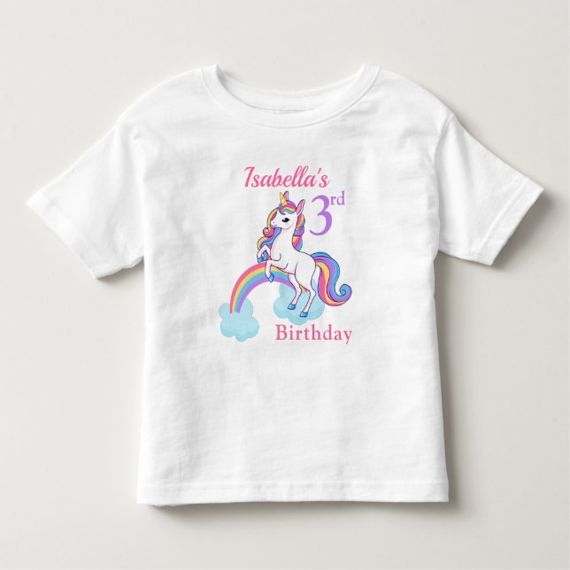 Camiseta de Unicornio por tercer cumpleaños (Anverso)
