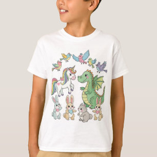Camiseta de Unicornio y Dragón para Niños – ¡Doble